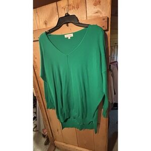 Sweet Generis Kelly Green Long Cotton Boutique Sweater Women's Medium